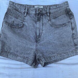 Grey denim isabel marant high waisted shorts